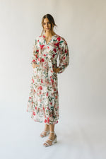 The Arion Floral Tiered Maxi Dress in Ivory