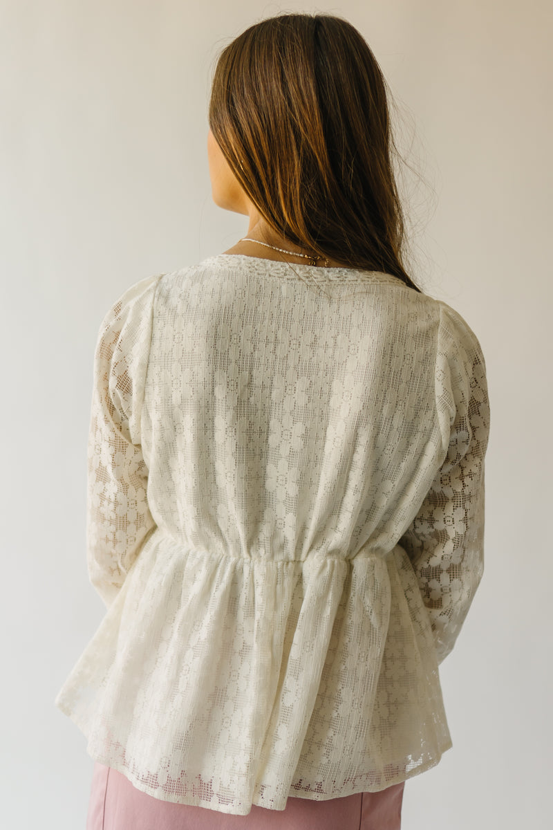 The Rosenburg Floral Lace Detail Blouse in Ivory