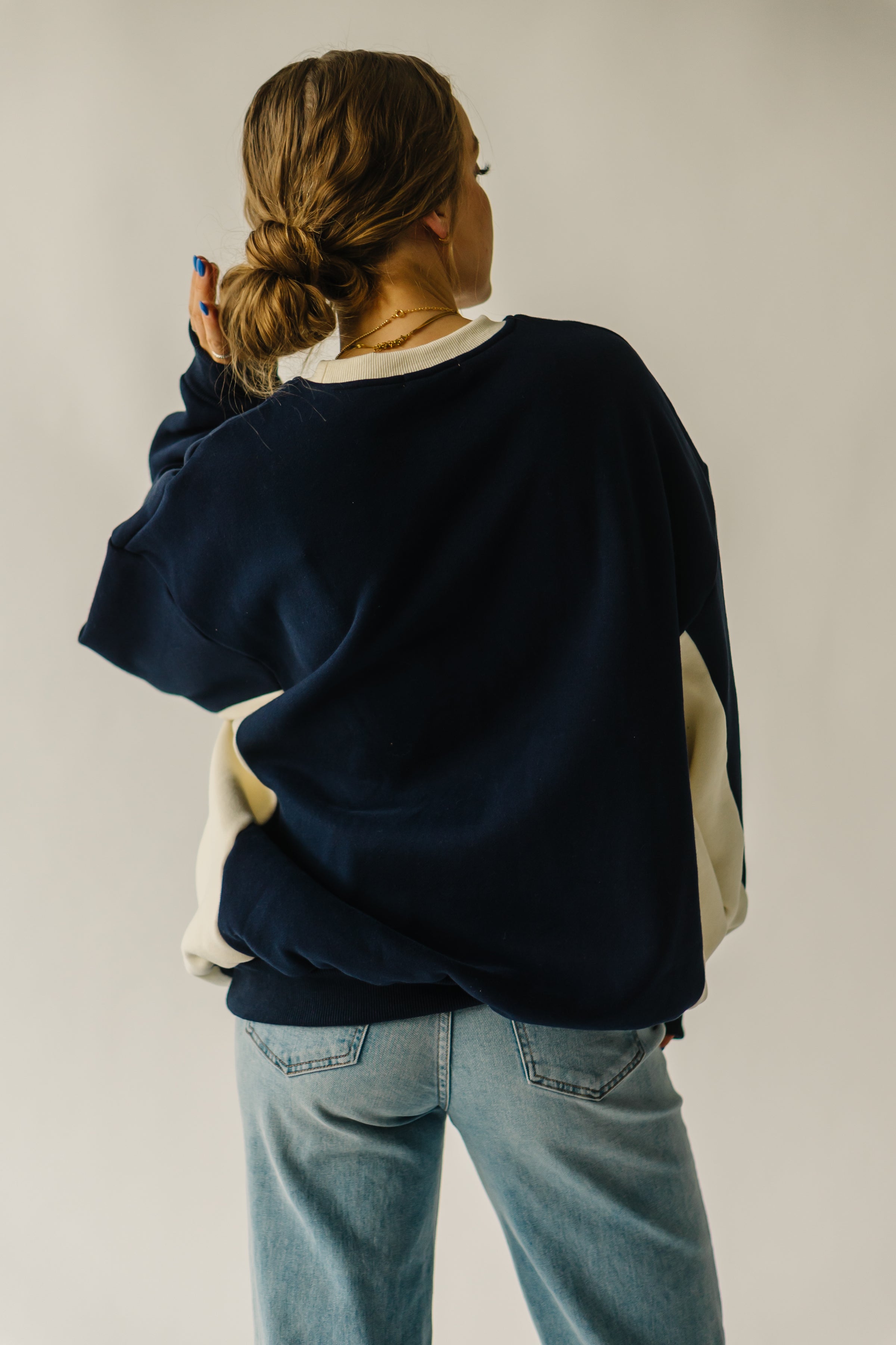 & – + Scoot Piper Graphic in Navy Sports Pullover The Club Cream