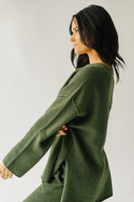 The Picard Button Detail Sweater in Olive