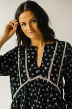 The Esplin Crochet Detail Dress in Black