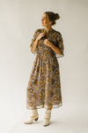 The Nottoway Cinch Waist Midi Dress in Moonlight Gold