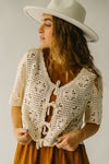 The Lettich Tie Front Blouse in Cream