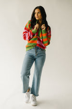 The Wester Striped Half Zip Sweater in Multi