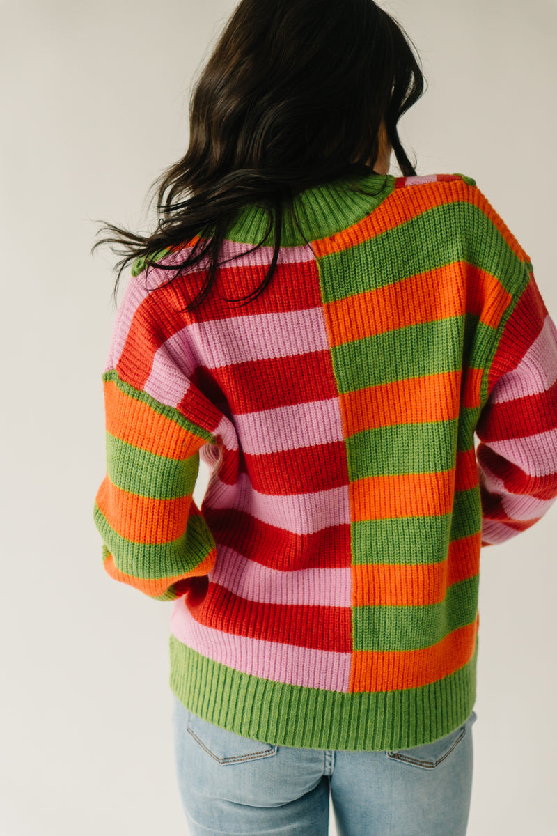 The Wester Striped Half Zip Sweater in Multi