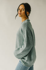 The Massey Rolled Hem Sweater in Jade