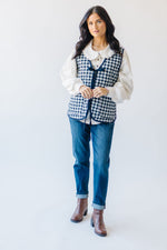 Free People: Claudine Vest in Navy Gingham