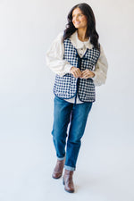 Free People: Claudine Vest in Navy Gingham