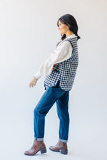 Free People: Claudine Vest in Navy Gingham