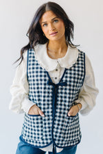 Free People: Claudine Vest in Navy Gingham