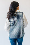 Free People: Claudine Vest in Navy Gingham