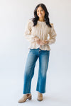 The Mungia Ruffle Detail Blouse in Oatmeal