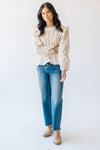 The Mungia Ruffle Detail Blouse in Oatmeal