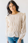 The Mungia Ruffle Detail Blouse in Oatmeal