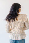 The Mungia Ruffle Detail Blouse in Oatmeal