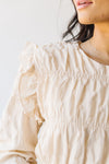 The Mungia Ruffle Detail Blouse in Oatmeal