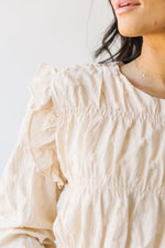 The Mungia Ruffle Detail Blouse in Oatmeal