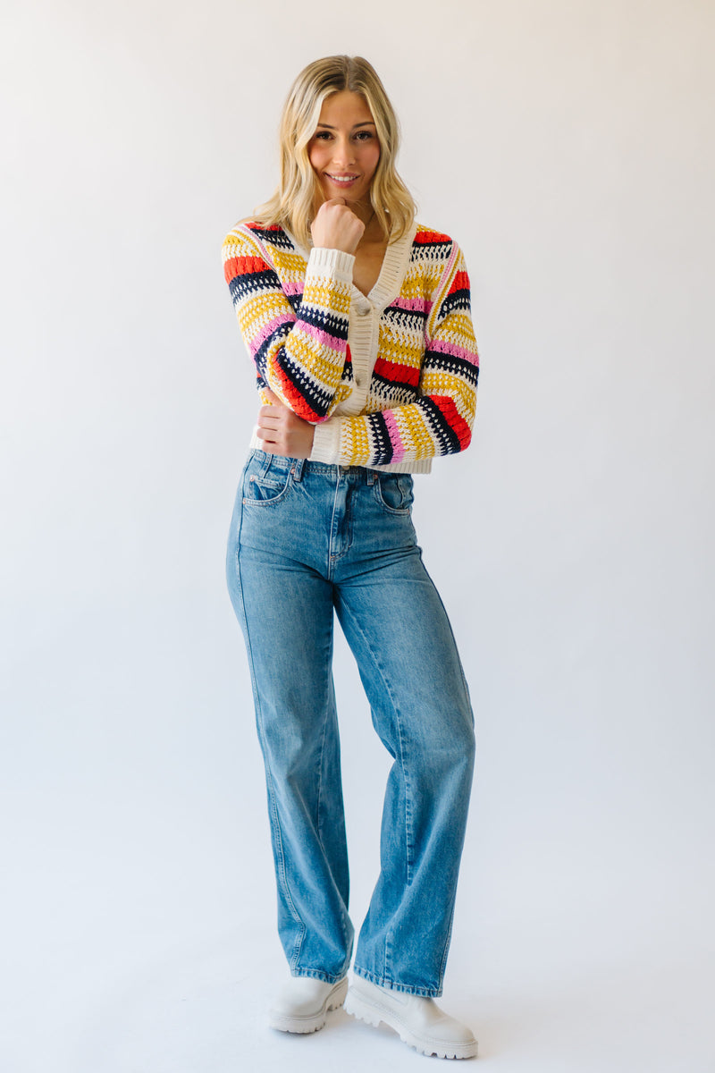 The Rewis Striped Cardigan in Multi