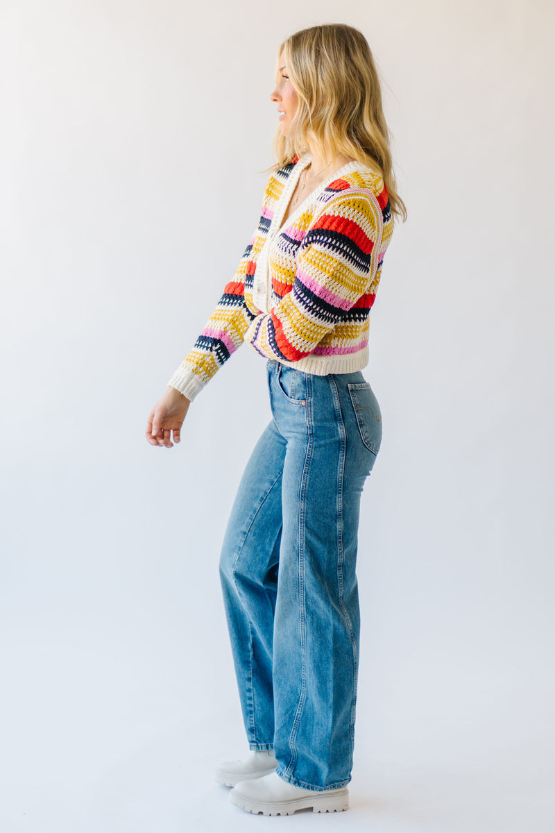 The Rewis Striped Cardigan in Multi