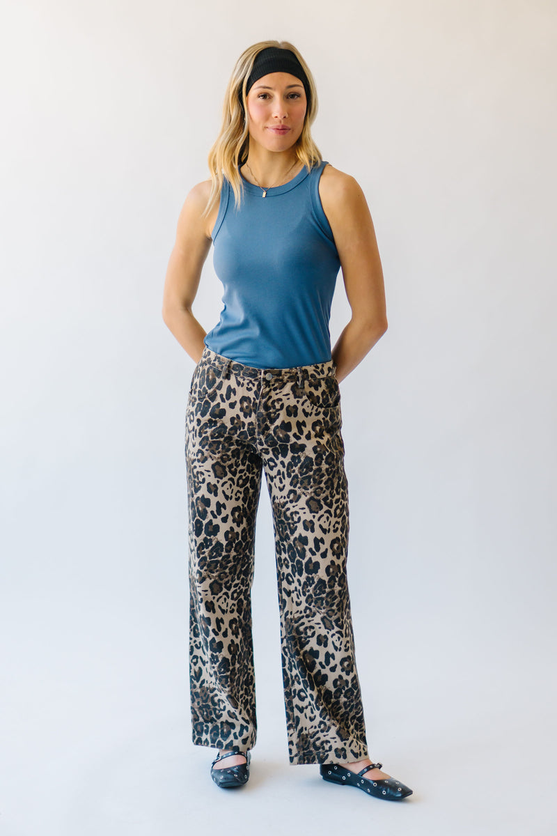 The Foskey Straight Leg Pant in Leopard