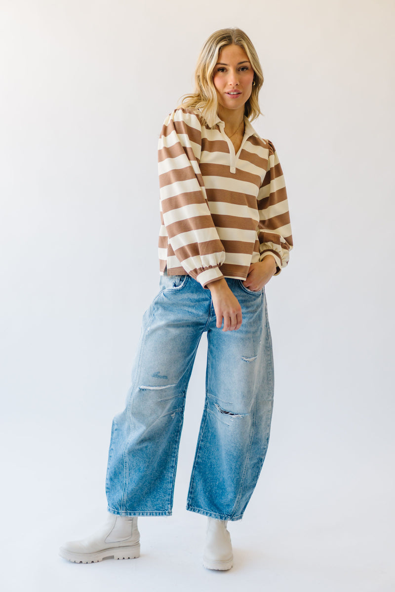 Free People: Good Luck Mid Rise Barrel Jean in Barnyard Blue