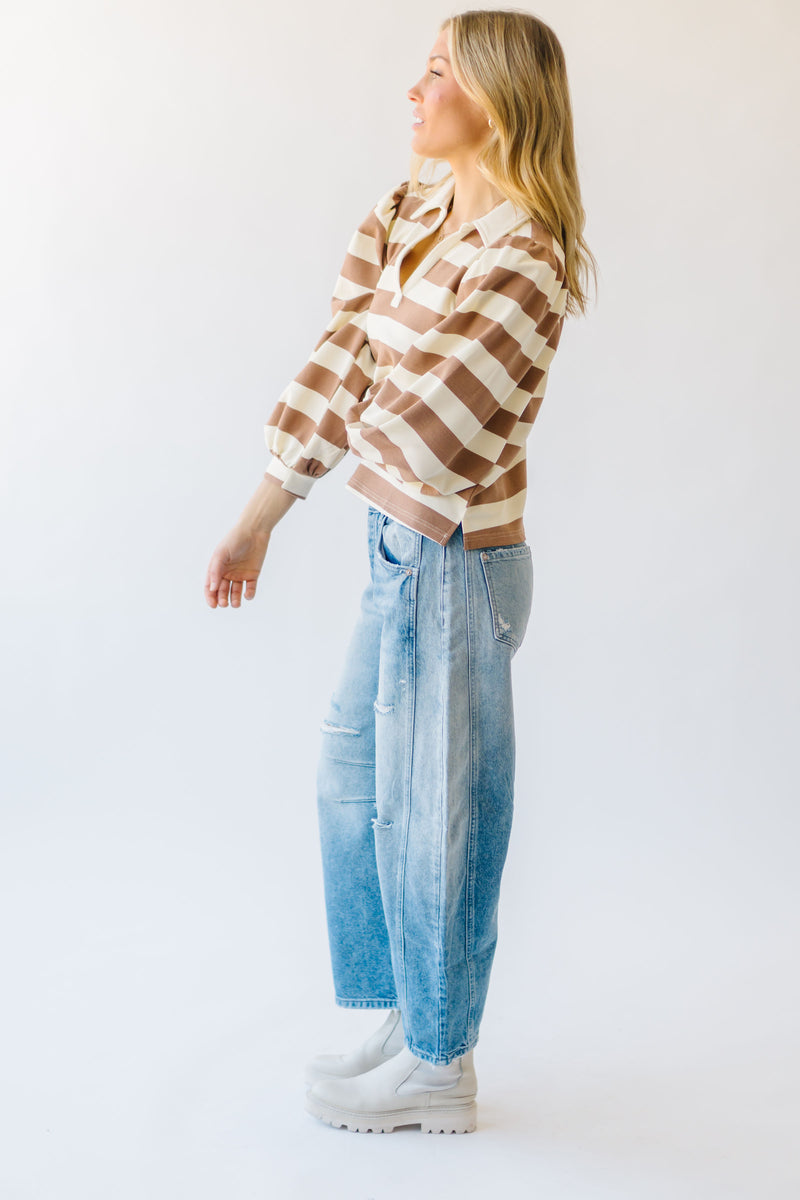 Free People: Good Luck Mid Rise Barrel Jean in Barnyard Blue