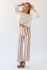 The Petersen Striped Pant in Toffee + Cream