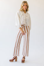 The Petersen Striped Pant in Toffee + Cream