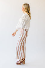 The Petersen Striped Pant in Toffee + Cream