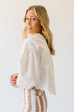 The Sanborn Embroidered Blouse in Off White