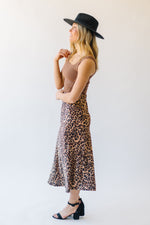 The Zanzibar Satin Midi Skirt in Leopard