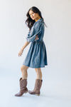 The Melick Collared Denim Mini Dress in Medium Wash