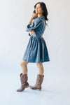 The Melick Collared Denim Mini Dress in Medium Wash