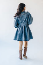 The Melick Collared Denim Mini Dress in Medium Wash