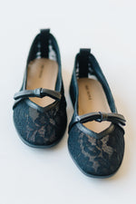 Free People: Mesh Mania Bow Flats in Black Pattern