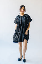 The Gibby Textured Jacquard Dress in Black