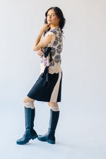 The Ranstrom Scalloped Floral Vest in Black + Cream