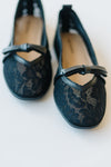 Free People: Mesh Mania Bow Flats in Black Pattern