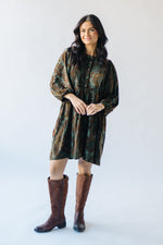 The Susanna Floral Jacquard Dress in Dusty Green