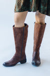 The Hayden Tall Distressed Boots in Brown (SHIPS IN 2 WEEKS)