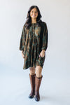 The Susanna Floral Jacquard Dress in Dusty Green