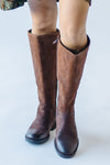 The Hayden Tall Distressed Boots in Brown (SHIPS IN 2 WEEKS)