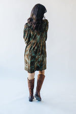 The Susanna Floral Jacquard Dress in Dusty Green