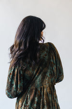 The Susanna Floral Jacquard Dress in Dusty Green