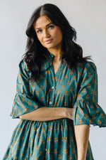 The Harrelson Floral Tiered Dress in Green