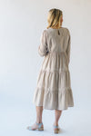 The Landrum Tiered Midi Dress in Beige