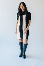 The Ropoli Bold Stripe Knit Dress in Black + White