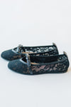 Free People: Mesh Mania Bow Flats in Black Pattern