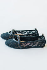 Free People: Mesh Mania Bow Flats in Black Pattern