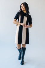 The Ropoli Bold Stripe Knit Dress in Black + White